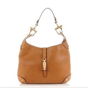 Gucci Jackie O Piston Tan Calfskin Bag